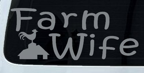 Farm Wife Country Car or Truck Window Decal Sticker (Telegrey)