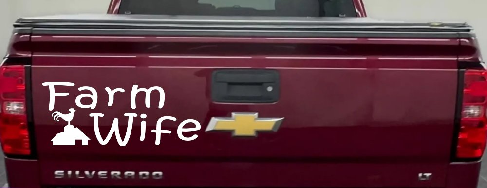 Farm Wife Country Car or Truck Window Vinyl Decal Sticker (White)