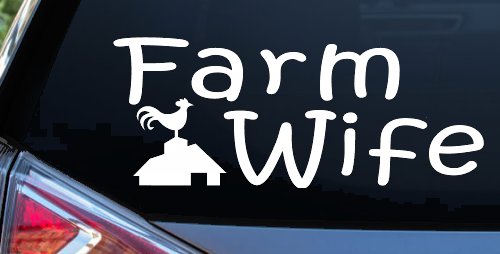 Farm Wife Country Car or Truck Window Vinyl Decal Sticker (White)