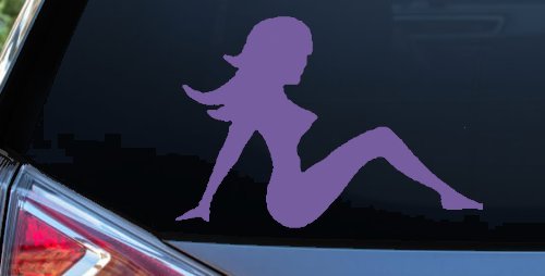 Mud Flap Women Car or Truck Window Decal Sticker (Purple)
