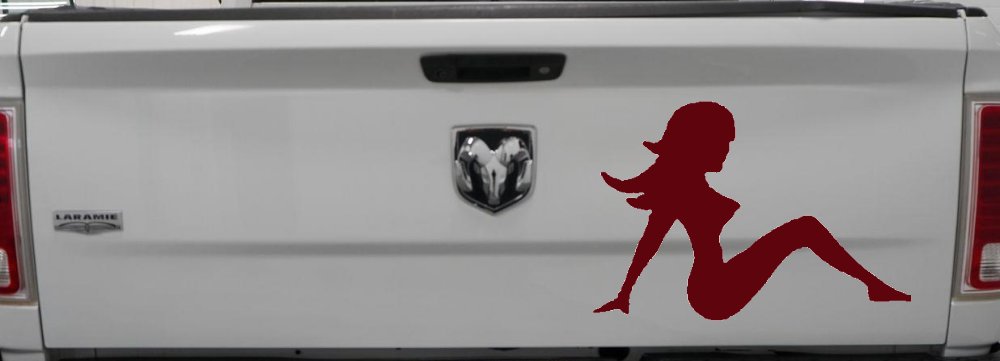 Mud Flap Women Car or Truck Window Decal Sticker (Purple Red)
