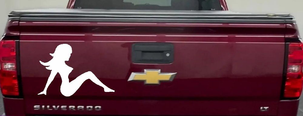 Mud Flap Women Car or Truck Window Decal Sticker (White)