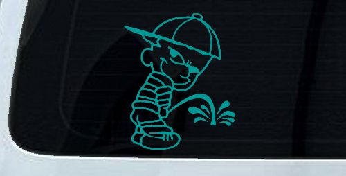 Calvin Peeing Pee Ons Car or Truck Window Decal Sticker