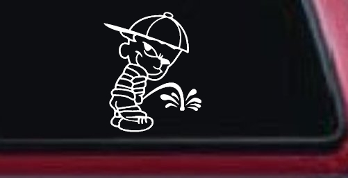 Calvin Peeing Pee Ons Car or Truck Window Decal Sticker