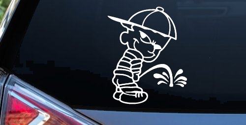 Calvin Peeing Pee Ons Car or Truck Window Decal Sticker