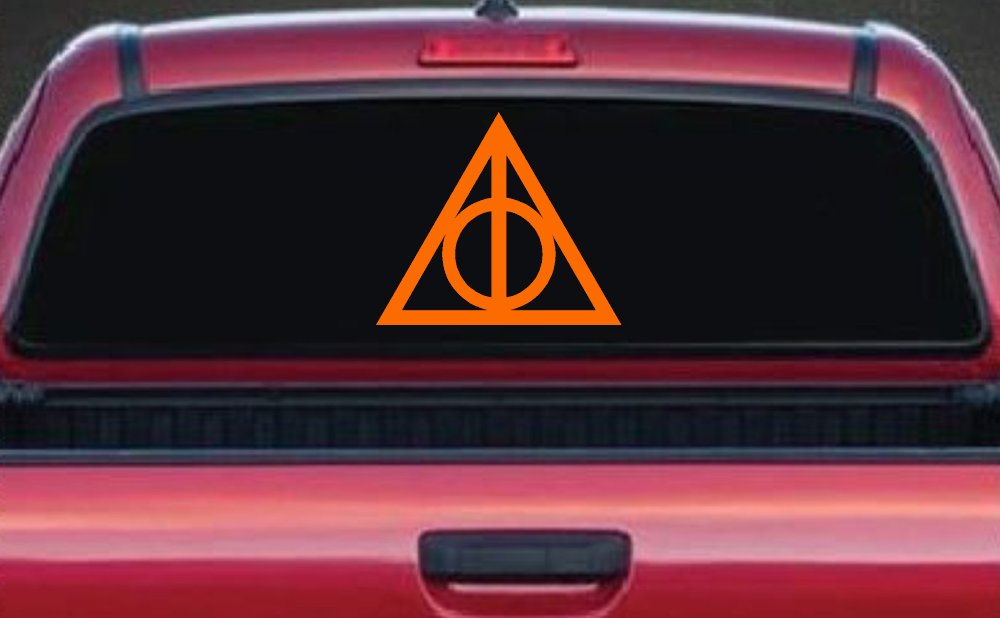 The Deathly Hallows Symbol Sci Fi Car or Truck Window Decal Sticker