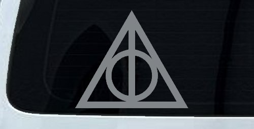 The Deathly Hallows Symbol Sci Fi Car or Truck Window Vinyl Decal Sticker (Telegrey)