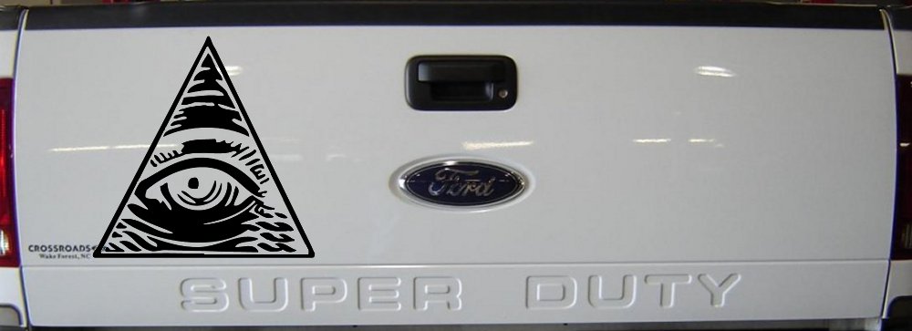 All Seeing Eye Illuminati Car or Truck Window Decal Sticker (Black)