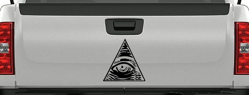 All Seeing Eye Illuminati Car or Truck Window Vinyl Decal Sticker (Black)