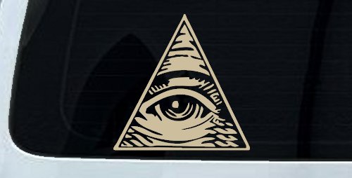 All Seeing Eye Illuminati Car or Truck Window Vinyl Decal Sticker (Desert Sand)