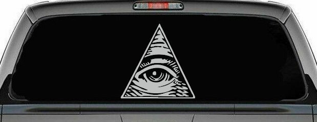 All Seeing Eye Illuminati Car or Truck Window Decal Sticker (Light Gray)