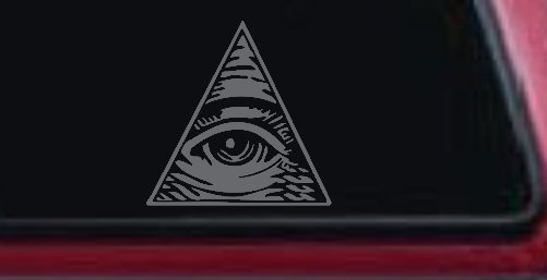 All Seeing Eye Illuminati Car or Truck Window Vinyl Decal Sticker (Silver)