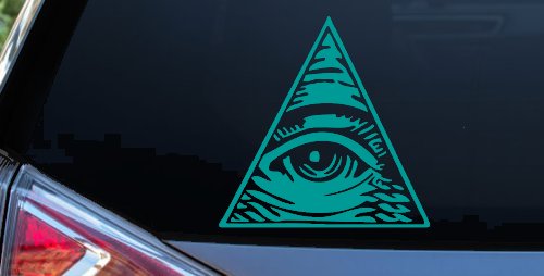 All Seeing Eye Illuminati Car or Truck Window Decal Sticker (Turquoise)