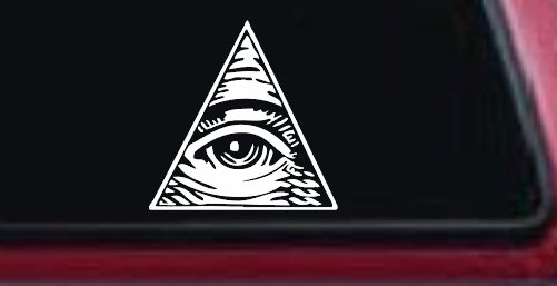 All Seeing Eye Illuminati Car or Truck Window Decal Sticker (White)