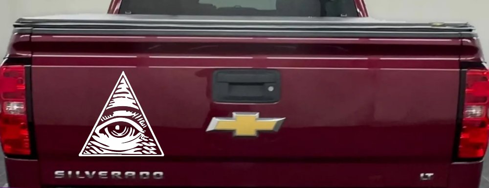 All Seeing Eye Illuminati Car or Truck Window Decal Sticker (White)
