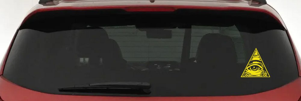 All Seeing Eye Illuminati Car or Truck Window Vinyl Decal Sticker (Yellow)
