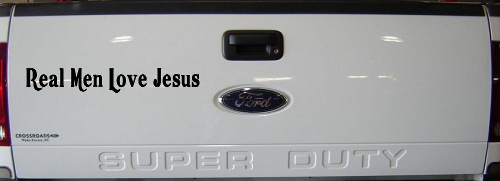Real Men Love Jesus Christian Car or Truck Window Decal Sticker