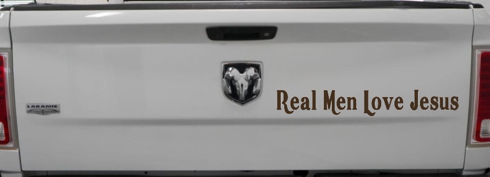 Real Men Love Jesus Christian Car or Truck Window Decal Sticker