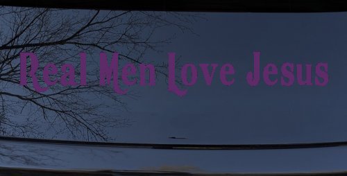 Real Men Love Jesus Christian Car or Truck Window Decal Sticker