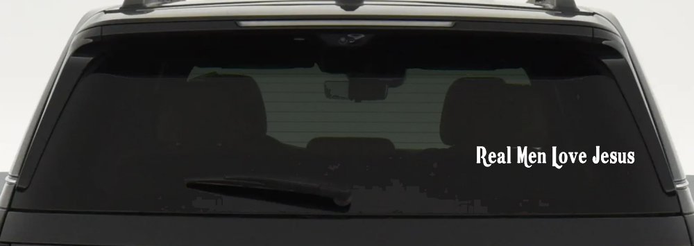 Real Men Love Jesus Christian Car or Truck Window Decal Sticker