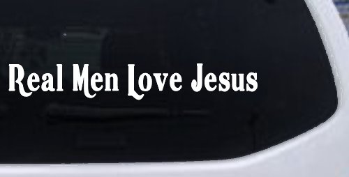 Real Men Love Jesus Christian Car or Truck Window Decal Sticker