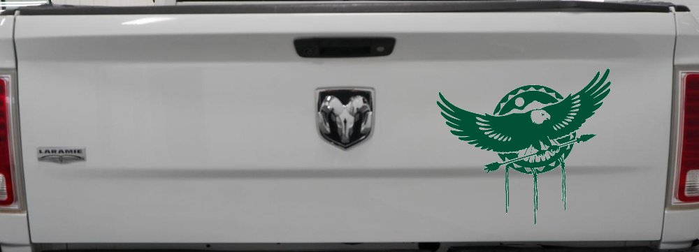 Dream Catcher Eagle Holding Arrow Native American Indian Dreamcatcher Car or Truck Window Decal Sticker (Dark Green)