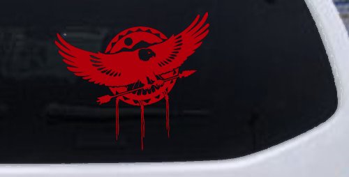 Dream Catcher Eagle Holding Arrow Native American Indian Dreamcatcher Car or Truck Window Decal Sticker (Red)