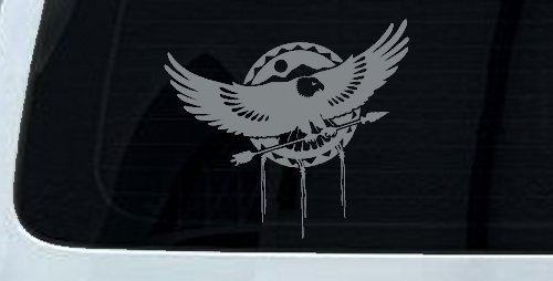Dream Catcher Eagle Holding Arrow Native American Indian Dreamcatcher Car or Truck Window Decal Sticker (Telegrey)