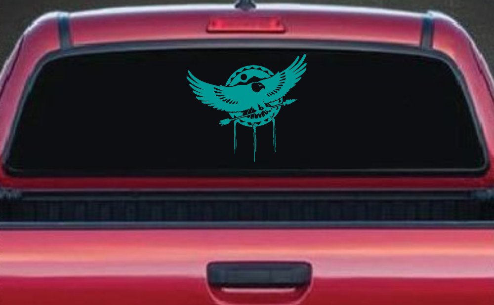 Dream Catcher Eagle Holding Arrow Native American Indian Dreamcatcher Car or Truck Window Decal Sticker