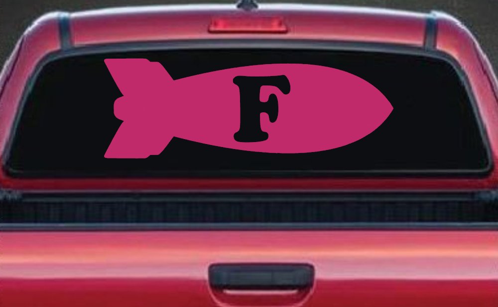 The F Bomb Funny Car or Truck Window Decal Sticker