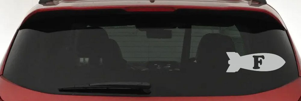 The F Bomb Funny Car or Truck Window Decal Sticker (Light Gray)
