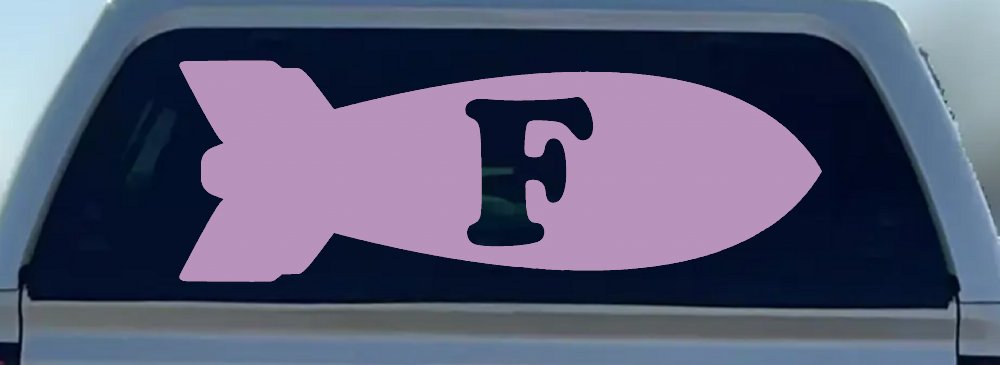 The F Bomb Funny Car or Truck Window Vinyl Decal Sticker (Lilac)