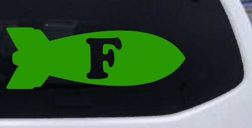 The F Bomb Funny Car or Truck Window Decal Sticker (Lime)