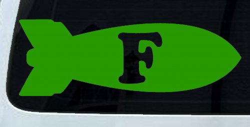 The F Bomb Funny Car or Truck Window Decal Sticker (Lime)