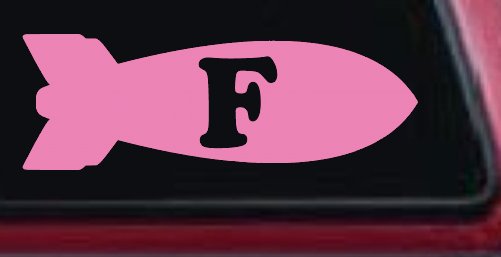 The F Bomb Funny Car or Truck Window Decal Sticker (Pink)