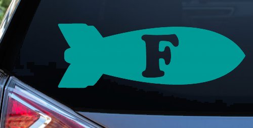 The F Bomb Funny Car or Truck Window Decal Sticker (Turquoise)