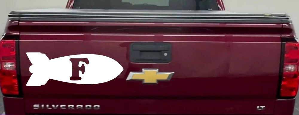 The F Bomb Funny Car or Truck Window Decal Sticker