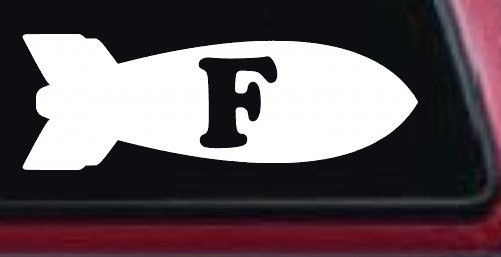 The F Bomb Funny Car or Truck Window Decal Sticker (White)