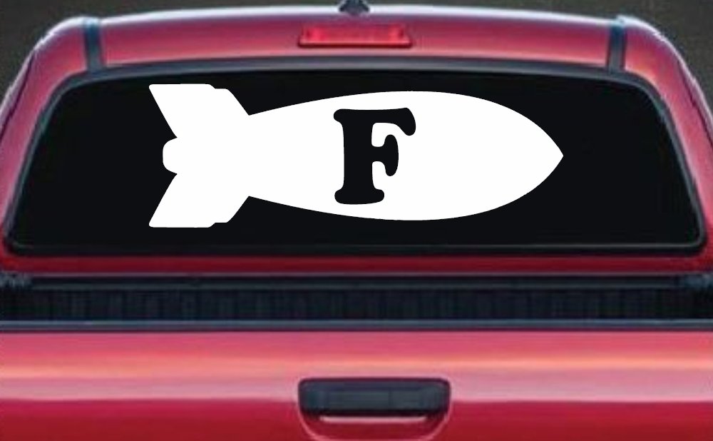 The F Bomb Funny Car or Truck Window Decal Sticker