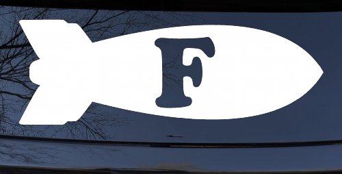 The F Bomb Funny Car or Truck Window Vinyl Decal Sticker (White)