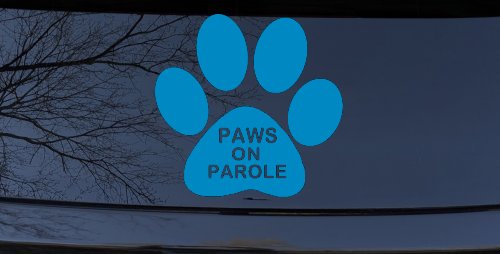 Paws On Parole Car or Truck Window Decal Sticker (Blue)