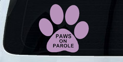 Paws On Parole Car or Truck Window Decal Sticker (Lilac)