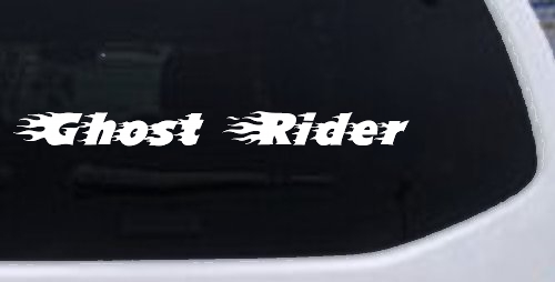 Ghost Rider Text With Flames Biker Car or Truck Window Decal Sticker