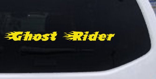 Ghost Rider Text With Flames Biker Car or Truck Window Decal Sticker
