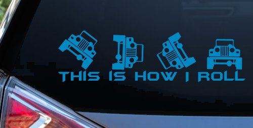 This is How I Roll Jeep Off Road Car or Truck Window Decal Sticker (Blue)