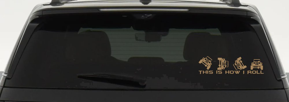 This is How I Roll Jeep Off Road Car or Truck Window Decal Sticker (Light Brown)