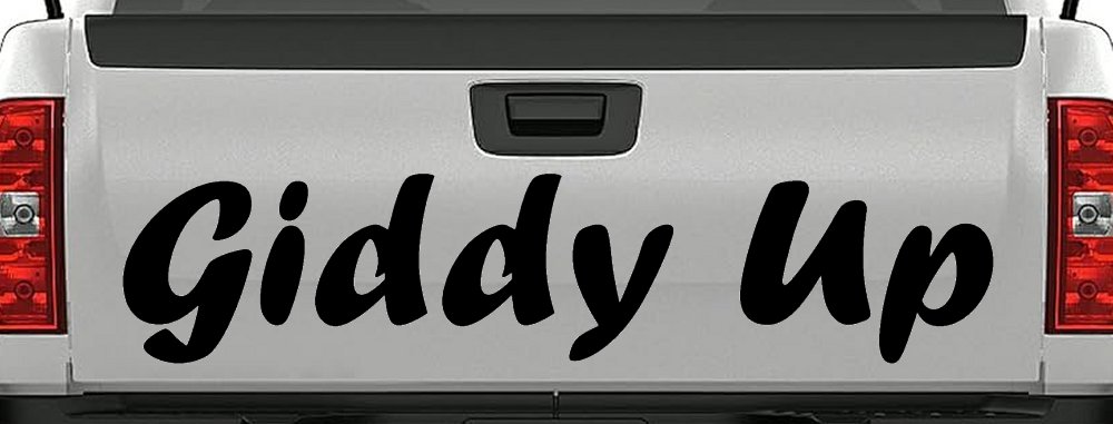 Giddy Up Car or Truck Window Vinyl Decal Sticker (Black)