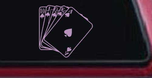 Poker Royal Flush Spades Car or Truck Window Vinyl Decal Sticker (Lilac)
