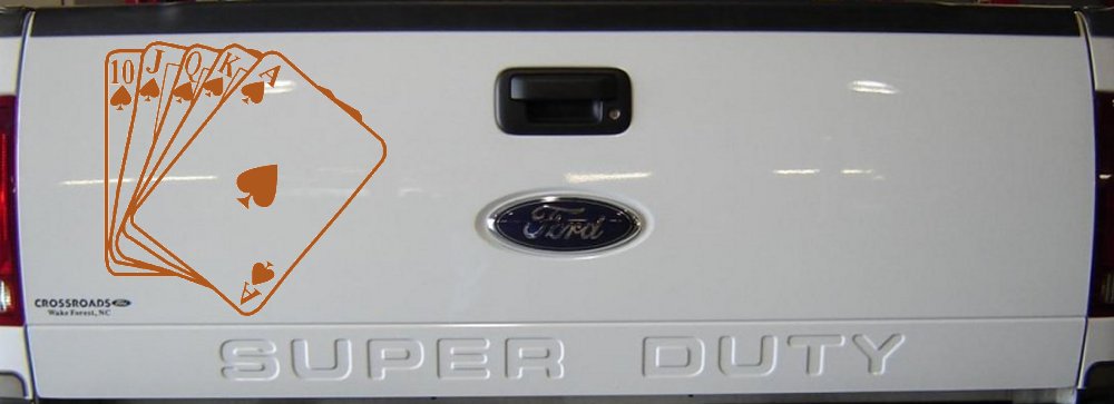 Poker Royal Flush Spades Car or Truck Window Decal Sticker (Nut Brown)
