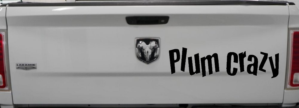Plum Crazy Car or Truck Window Vinyl Decal Sticker (Black)